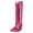 Pink, variant on Women Fashion Sequin Cowboy Boots Western Bling Cowgirl Knee High Boots Almond Closed Toe Pull On Chunky Heel Wide Calf Boots Shoes Size 11 Black