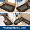 thumbnail image 2 of FLOORHUG Non-slip Kitchen Rug Set, Absorbent Floor Mat Set of 2, Machine Washable Kitchen Mat Set for Kitchen, Bathroom, Laundry Room, Bedroom, 20”x32”+20”x48”, Brown, 2 of 7