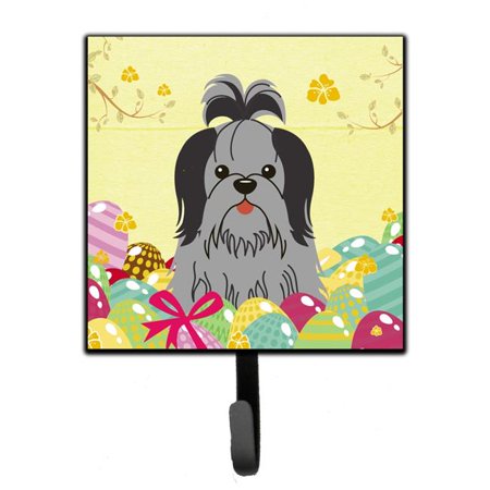 

Easter Eggs Shih Tzu Black Silver Leash or Key Holder