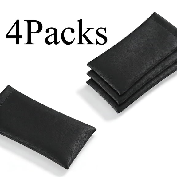 Pack of 4 Leather Soft Eyeglass Case Pouch Squeeze Top Sunglasses Case Portable Glasses Bag for Women and Men