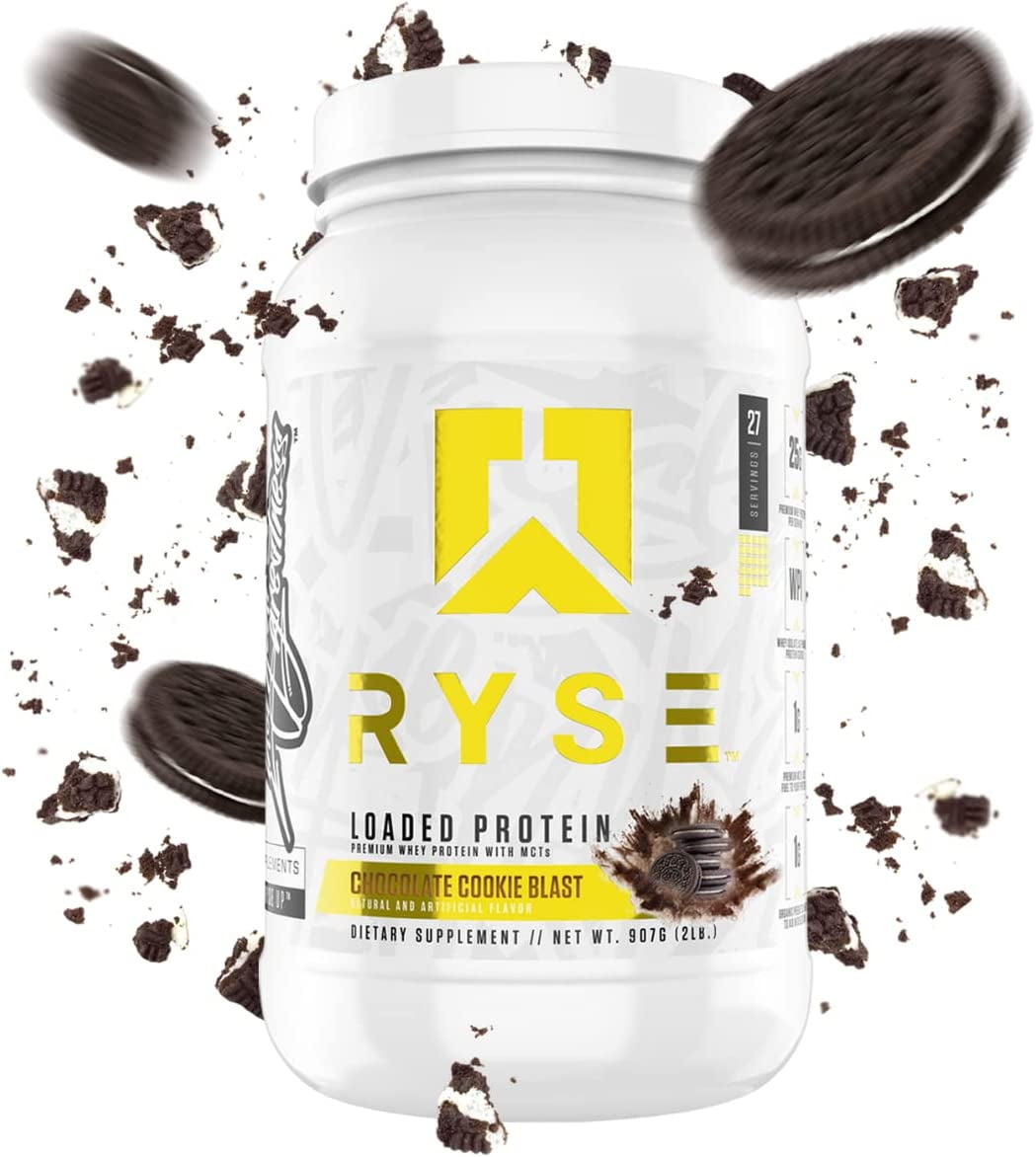 Ryse Loaded Protein Powder | 25g Whey Protein Isolate & Concentrate | with  Prebiotic Fiber & MCTs | Low Carbs & Low Sugar | 27 Servings (Fruity