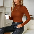 thumbnail image 6 of Byworldtasic Womens Long Sleeve TopsWomens Turtleneck Shirts Long Sleeve Slim Fit Fall Fashion Base Layer Pullover Fleece Ribbed Thermal Underwear Tops, 6 of 9