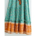 thumbnail image 3 of Vintage Fashion Women Flower Print V-neck Rayon Beach Bohemian Maxi Dress Ladies V Neck Tassel Summer Boho Dresses Robe, 3 of 5