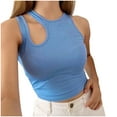 thumbnail image 1 of Dealovy Going out Tops for Women Ribbed Knit Tank Tops Slim Fitted Solid Color Summer Basic Undershirts, 1 of 7