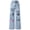 2# Blue, variant on Girls Wide Leg Baggy Jeans, High Waisted Denim Pants with Pockets, Casual Y2K Loose Trousers for Kids, Blue, 8-14Y