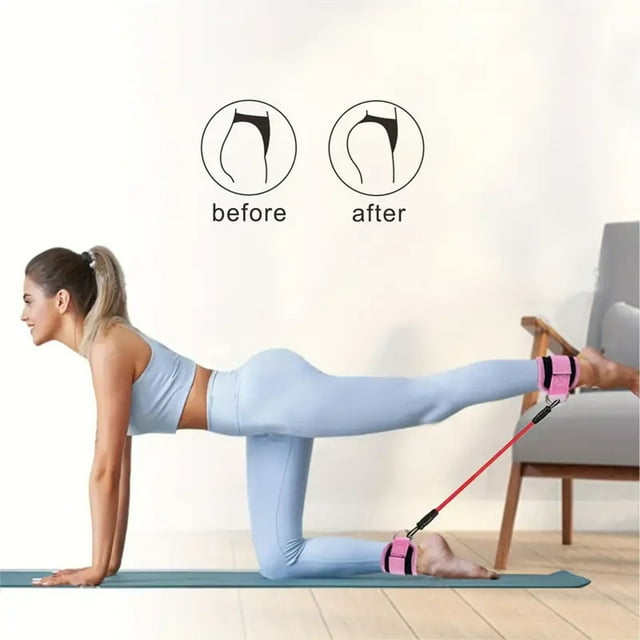 Adjustable Neoprene Ankle Strap with D-Ring Attachment for Glute Kickbacks and Lower Body Machine Workouts
