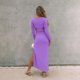 thumbnail image 5 of Otoño e invierno Mujer Causal Sólido Manga larga Suelto Con cuello en V Ahueca hacia fuera el suéter Vestido largo Fridja  nbo4342, 5 of 7