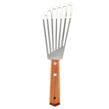 

THEEN Stainless Steel Fish Spatula Turner Wood Handle Fish Spatula Slotted Turner Kitchen Metal Spatula for Flipping Frying
