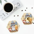 thumbnail image 4 of Rateoe Hello Summer Cute Gnome Drawing Drink Coasters Set of 4 Leather Coasters Spill Protection for Table Desk,Durable and Non Slip Leather Coaster ,4 Inches Drink Mats-Hexagon, 4 of 6