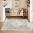 thumbnail image 3 of Roxstand 3x5 Area Rugs for Living Room, Vintage Large Area Rug, Non-Slip Backing Washable Rug, Stain Resistant Home Decor Rug (3'x5', BeigeGrey), 3 of 11