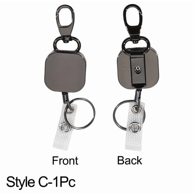 Pince Porte-Clés en Métal Rétractable pour Enrouleur de Badge, Porte-Cartes d'Identité Extensible pour Bureau, École et Événements