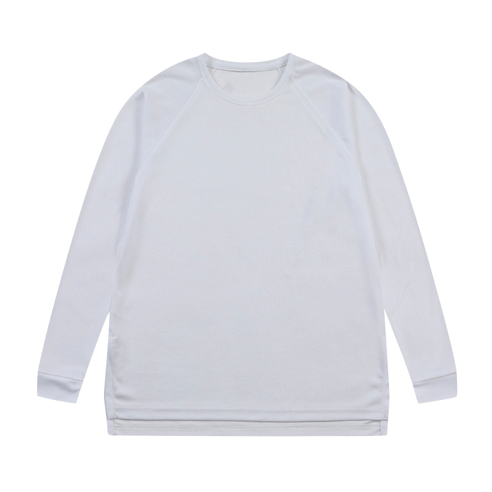 BADHUB Men's Long Sleeve Shirts Big & Tall Crew Neck Cotton Essential Pullover Athletic Performance Split Hem Sweatshirt Soft Causal Loose Top Spring Fall Deals L-5XL
