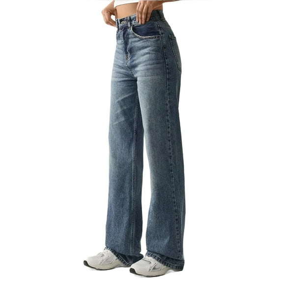 Straight Leg Denim Jeans