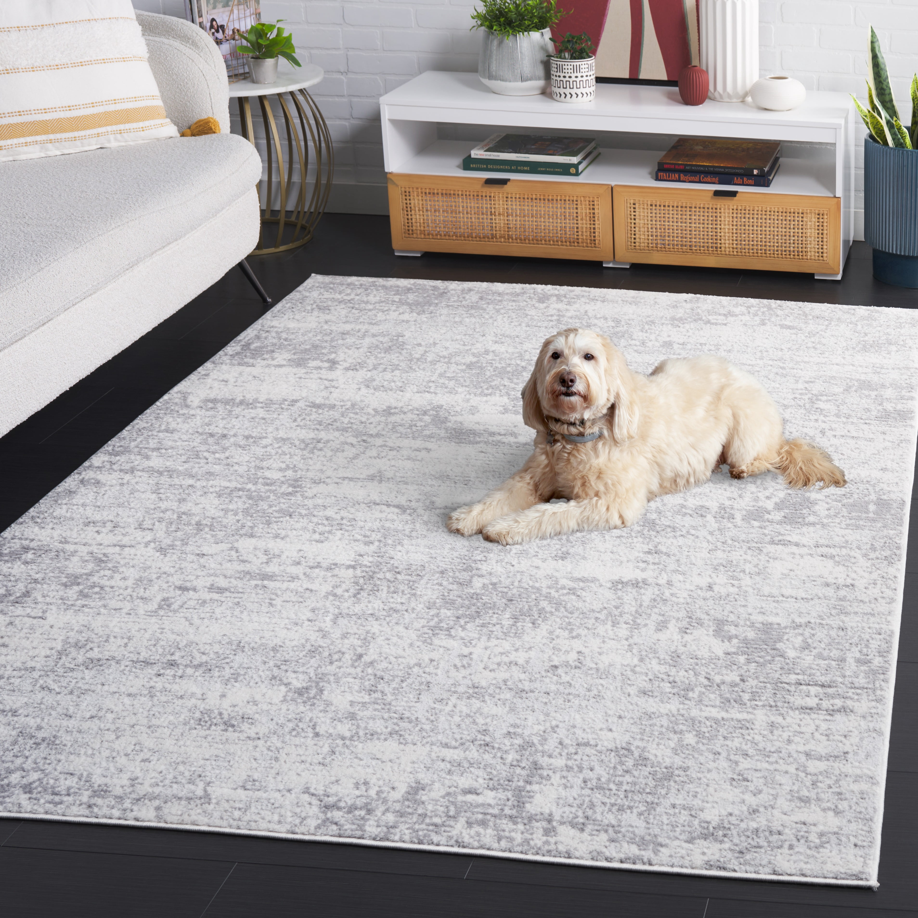 Safavieh Amelia Ian Abstract Area Rug, Ivory/Light Gray, 5'3" x 7'6"