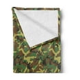 thumbnail image 2 of Camo Soft Flannel Fleece Throw Blanket, Woodland Camouflage Pattern Abstract Concealment Hiding in Jungle, Cozy Plush for Indoor and Outdoor Use, 50" x 70", Green Brown Dark Green, by Ambesonne, 2 of 5