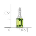 thumbnail image 2 of Auriga 14K White Gold Peridot and Diamond Pendant for Women (L-15.9mm, W-5.5mm), 2 of 4