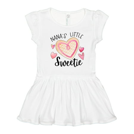 

Inktastic Nana s Little Sweetie with Pink Heart Cookie Girls Toddler Dress