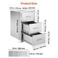 thumbnail image 2 of KFFKFF Exterior Cooking Space Drawers, Dimensions: 18.5"W x 22.5"H x 22.5"D, Triple Entry Drawers, Stainless Steel Recessed Cabinets, BBQ Island Storage Drawers with Handle, Suitable for Exterior, 2 of 9