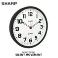 thumbnail image 5 of Sharp Matte Black Wall Clock 12" Non-Ticking Modern Style Quartz Analog Display Battery Operated, 5 of 6
