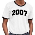 thumbnail image 2 of 2007 College Style Ringer Tee Shirt Unisex Small White/Black, 2 of 5