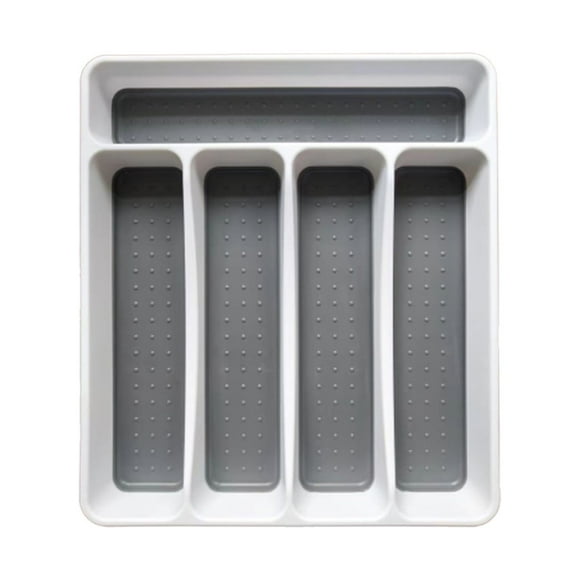 Plastic Storage Drawers Table Setting Storage Box, Kitchen Drawer Table Setting Tray, Plastic Flatware Drawer Storage Box, with Non-Slip Tpr Lining, 5 Compartments 5 Drawer Plastic Storage