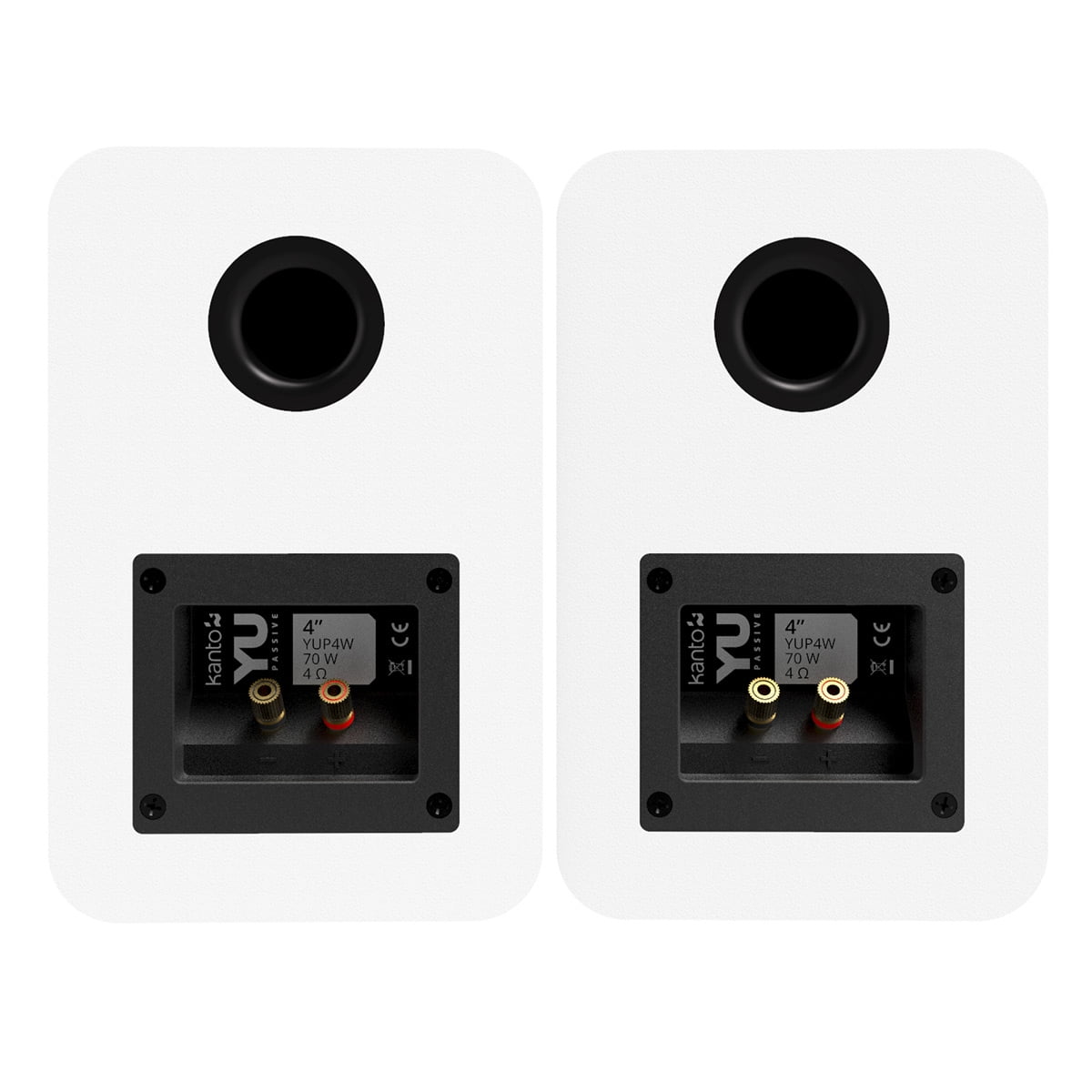 Kanto YUP4 Passive Bookshelf Speakers with 1" Silk Dome Tweeter and 4" Kevlar Woofer - Pair (White)
