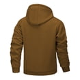 thumbnail image 2 of FEOYA Hooded Coat Men's Thermal Thick Outwear Softshell Coat Fleece Sweatshirt Winter Sherpa Lined Jacket Zip Up with Pockets L Brown, 2 of 6