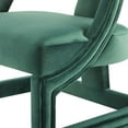 thumbnail image 6 of Contemporary Modern Urban Designer Living Room Lounge Club Lobby Accent Side Chair Armchair, Velvet Fabric Wood, Green, 6 of 7