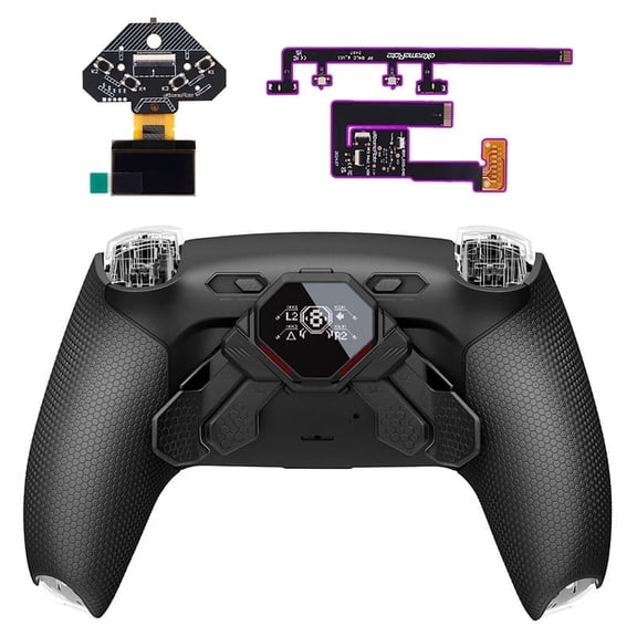 eXtremeRate SPARK Kit for PS5 Controller BDM-010/020 - OLED Paddles w/ 4 Remappable Buttons, Clicky Triggers & Rubberized Grip (Black)