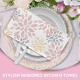 thumbnail image 6 of Sweet Home Spring Summer Kitchen Dish Towels Set of 2, Dahlia Floral Drying Hand Towels Geometric Flower Baking Cooking Cloth, Pink Orange Stripes Seasonal Home Kitchen Decoration 18 x 26 Inch, 6 of 6