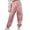 Pink, variant on Weardear Women's Cotton Cargo Pants Elastic Waist Drawstring Pants Casual Joggers with Pockets