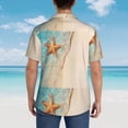 thumbnail image 4 of Sikiie Starfish On The Sand Beach Print Men's Hawaiian Shirt, Summer Beach Button Pocket Short Sleeve T-Shirt,3X-Large, 4 of 7