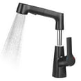 thumbnail image 1 of Tignapoo Robinet de Cuisine Rotatif à 360° avec Noyau de Valve en Céramique, Tuyau de 60cm, Rétraction par Gravité, Modes Douche et Bulles Multifonctions, Options Noir/argent/blanc/gris, Cuivre et Fer, 1 of 6