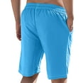 thumbnail image 4 of Men's Casual Shorts Solid Color Bermuda Casual Elastic Waist Drawstring Pocket Shorts Sky Blue, 4 of 5