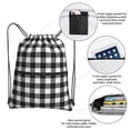 thumbnail image 3 of Easygdp Black White Plaid Drawstring Backpack Gym Bag,Sport Gym Sackpack,Gym Sack with Side Pocket for Men Women, 3 of 6