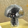 thumbnail image 5 of Silver Mushroom Disco Ball Ball Home Decor - Funky Mirror Glass Decoration for Parties, Unique Home Accent and Fun Vibes, 5 of 5
