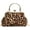 Khaki, variant on Small Leopard Suede Evening Clutch with Chain Printed Kiss Lock Evening Tote and Clutch Bag
