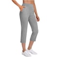 thumbnail image 1 of Golf Pants for Women Stretch Solid Color Polyester Casual Travel Cropped Pants, 1 of 9