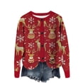 thumbnail image 1 of RXMEKW Cardigan Imprimé pour Femmes Manches Longues Col Rond Bouton devant Tenue Décontractée Polyester Haut Rouge, 1 of 4
