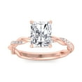 thumbnail image 2 of Basil - Radiant Cut Twisted Band Moissanite Lab-Diamond Engagement Ring, 2 of 5