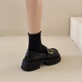thumbnail image 2 of Tawop Mary Jane Chunky Heels Shoes Women Thick Sole Leather Buckle Black Size 5.5, 2 of 7