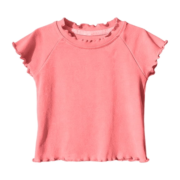 CYRBOKO Toddler Girls T-Shirts, Casual Soft Short Sleeve Cotton Summer Tops Pink Size 3-4 T