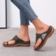 thumbnail image 4 of Amzcrzy Zapatos de mujer,Zapatos de mujer,Zapatillas de mujer, Pantuflas de cuña informales de verano para mujer, con punta redonda, flores y tacón medio, talla grande Sandalias Mujer Zapatillas De C, 4 of 6