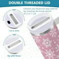 thumbnail image 3 of 30 oz Tumbler with Lid and Straw Christmas Snowflakes Pink Water Bottle Insulated Cup with Handle, Stainless Steel Water Cup Fits in Car Cup Holder, 3 of 6