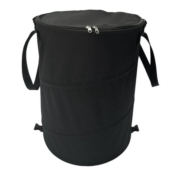 Camping Trash Can Foldable Portable Outdoor Garbage Bin Camping Supplies Garden Storage Bag Black
