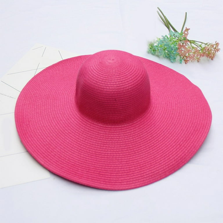 LBECLEY Wide Hats for Women Summer Hats for Women Wide Bongrace Women Straw  Beach Hat Little Sun Cap Foldable Ladies Hats Foldable Beach Hats for