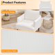 thumbnail image 3 of Yeshouse Sillón decorativo de mediados de siglo, cómodo y moderno, tapizado en tela gris con brazos y patas de metal, ideal para sala de estar, dormitorio u oficina, 3 of 7