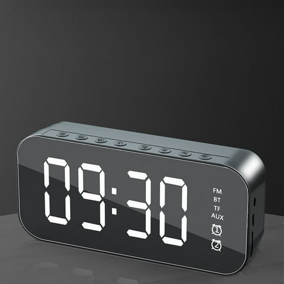 Rvkxad Bluetooth Speaker Alarm Clock, Rectangular Subwoofer Mirror Display, Wireless Speaker with FM Radio, Multi-Function Audio Device