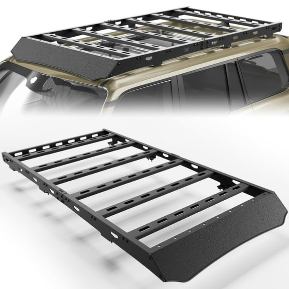 POFENZE 4Runner Roof Rack Cargo Basket for 2010-2024 Toyota 4Runner Overland Rooftop Luggage Storage Holder 800 LBS