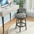 thumbnail image 4 of Gymax Upholstered Swivel Round Seat Bar Height Stools, Gray (Set of 4), 4 of 8